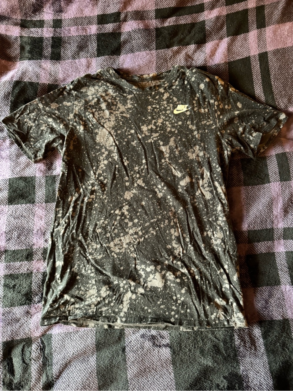 Nike Black Tee with Gray Splatter